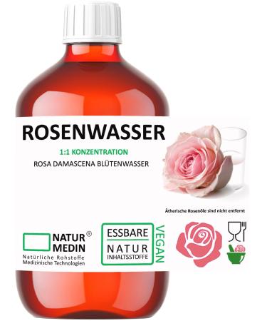 500 ml ROSE WATER HYPOALLERGENIC Edible facial toner 100% natural NATURMEDIN