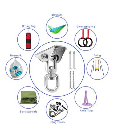 2 Pack Heavy Duty Swing Hangers - 1200 lb Capacity, Stainless Steel, 360 Rotate - for Swing Set, Hammock Chair, Yoga Swing - Buy Online on GoSupps.com