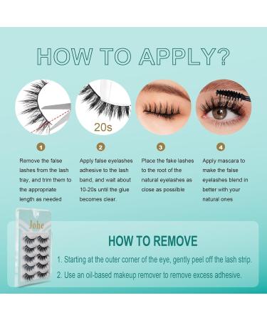 Buy 5 Pairs of 14mm Faux 3D Mink False Eyelashes - Natural Look Fluffy Cat Eye Wispy Lashes | Eagsonway | Contact Lens Friendly & Easy to Apply - Buy Online on GoSupps.com