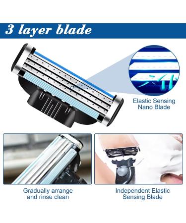 DMNQ 12 Pcs Mach 3 Razor Blades - Proglide Compatible for Beard & Leg Hair | International Shipping Available - Buy Online on GoSupps.com