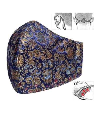 CINNEA BLUE BLOSSOM Adjustable Face Mask Community Mask with 2 Wearing Options + Free Storage Bag