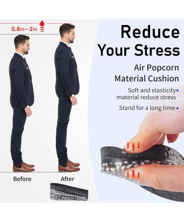 Height Increasing Insoles | Air Cushion Shoe Lifts for Men & Women | Super Soft 3-Layer Height Booster Insoles Size 7.5-8 Men & 9.5-10 Women | Elevate Your Comfort - Buy Online on GoSupps.com