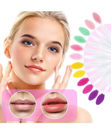 Lusofie 12 PCS Double-Sided Silicone Lip Scrub Brush Set - Exfoliating & Lightening for Men and Women - Buy Online on GoSupps.com