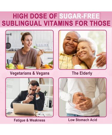 Vegan Strawberry Flavor Sugar-Free Vitamin B12 Methylcobalamin 5000 mcg + D3 2000 IU Sublingual Tablets - Energy Boost & Heart Health Support - 180 Tablets - Buy Online on GoSupps.com