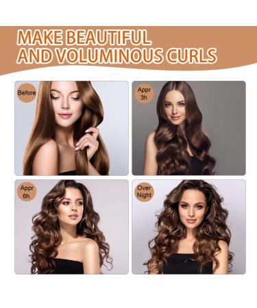 Heat-Free Curlers Set - 3 Pieces for Heatless Overnight Curls | Ideal for All Hair Types | Khaki Color - Buy Online on GoSupps.com