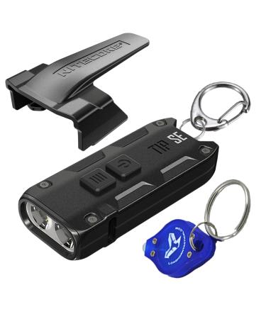 Nitecore Tip SE Black Keychain Flashlight, 700 Lumen USB-C Rechargeable EDC with LumenTac Keychain Light