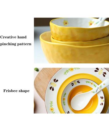 Dinner Plates 28-Piece Dinnerware Sets Household Kitchen Ceramics Dinnerware and Serveware Creative Hand Painted Bee Dinnerware Set Service for 6 Plates Kitchenware - Buy Online on GoSupps.com