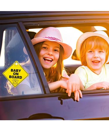 Bewudy 2 PCS Baby on Board Car Warning Sign - Elephant Design | Reusable Baby in Car Sticker with Suction Cups - Buy Online on GoSupps.com