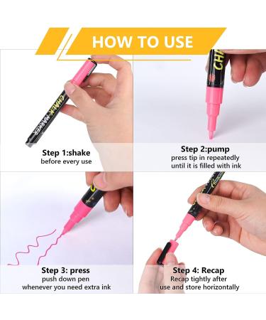 ZODDLE Liquid Chalk Markers - 1mm Extra Fine Tip, 10 Vibrant Colors - Erasable Marker Pen for Blackboards, Chalkboard, Glass, Window, Label - Liquid Chalk-10 - Buy Online on GoSupps.com