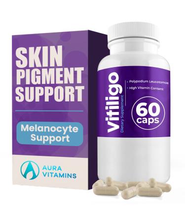 AURA VITAMINS - Vitiligo Capsules 60 Count | 1 Month | Improve Skin Pigmentation Support and Reduce White Spots | Effective Vitiligo Supplement | Natural Solution for White Spots on Skin. (1)