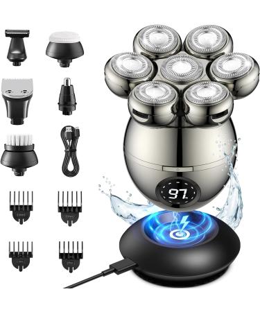 ETENTOUS Head Shaver for Bald Men - 2024 Upgraded 6-in-1 Electric Razor | IPX7 Waterproof, Wet/Dry, Type-C Charge | 90 Mins Longer Usage - Buy Online on GoSupps.com