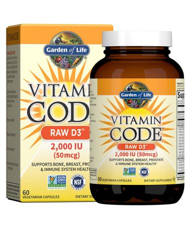 Garden of Life Vitamin Code RAW D3 2000 IU 60 Vegetarian Capsules