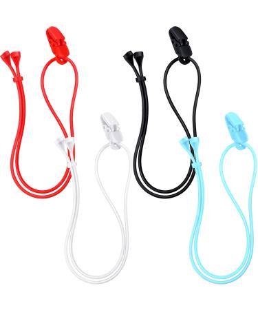 4 Pieces Hearing Aid Clips Adjustable Hearing Aid Clip Holder Anti-lost Hearing Aid Lanyard for Adults, 4 Colors (Classic Style)