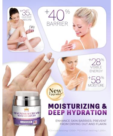 5-In-1 Magnesium Cream-Magnesium Lotion for Sleep Soothing Discomfort Moisturing&Hydrating with Lavender Vitamin D3 Chamomile Suitable for Youth & Adults All Skin Types (1.7 FL OZ) 1.7 Fl Oz (Pack of 1) - Buy Online on GoSupps.com