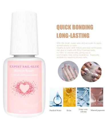 2PCS 8ML Btbtuu Pink Nail Glue for Acrylic Nails - Long Lasting Professional Tip Glue for Press On Nails - Super Bond Adhesive for False Nail Tips - Buy Online on GoSupps.com