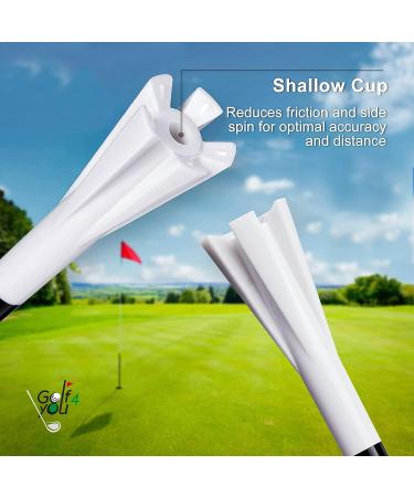 5 Prong Golf Tees - Performance Series Low Resistance Tees 3 1/4'' & 1 1/2'' 50 Pack | Reduce Friction & Side Spin - Buy Online on GoSupps.com