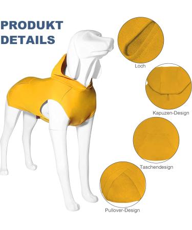 Kickred Yellow Dogs Hoodie - Soft & Breathable Winter Dog Coat with Hat for Large Dogs - Stylish Sleeveless Sweater & Accessories - Buy Online on GoSupps.com