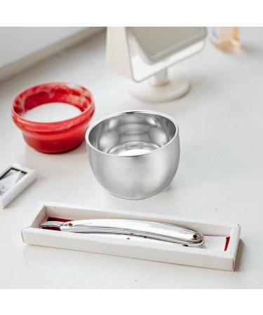 Coheali Double-Layer Shaving Cup | Stainless Steel Travel Foam & Soap Holder | Wet Shave Accessories with Sunflower Design - Buy Online on GoSupps.com