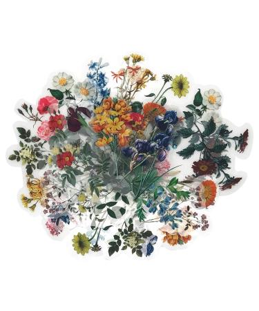 ZMLSED Vintage Natural Stickers  40Pcs Pretty Floral Decorative Retro Decals Adhesive Watercolor Aesthetic Trendy for Scrapbook Laptop Skins Album DIY Craft Daily Planner