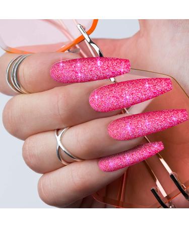 288 Extra Long Ballerina Press On Nails - 12 Sets Gradient Glitter Coffin False Nails for DIY Nail Salon - Buy Online on GoSupps.com