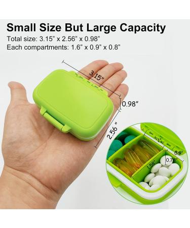 7 Pack Colorful Small Pill Case with 3 Removable Compartments - Travel Pill Box for Pocket Purse - Moisture Proof Daily Pill Organizer for Vitamins and Supplements - Buy Online on GoSupps.com