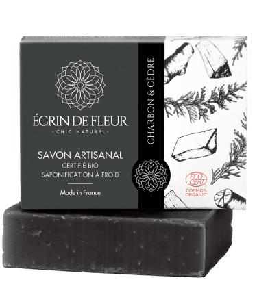 crin de Fleur Organic Detoxifier Charcoal & Cedar Soap Handcrafted Soap Cold Processed 1x90g Charbon & c dre 1 count (Pack of 1)