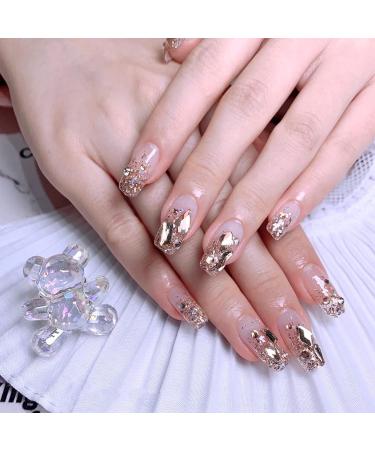 HOINCO Nail Art Rhinestones Kit - 3100pcs 3D Mix Crystals for Nails | Special-Shaped Diamonds in Champagne | Rhinestone Box & Drill Pen Included - Buy Online on GoSupps.com