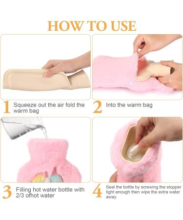 Unicorn Plush Hot Water Bottle - Removable Washable Cover, 1L Natural Rubber, Pink - Ideal for Neck, Waist, Back, Legs, Shoulders - Winter Warmth - Buy Online on GoSupps.com