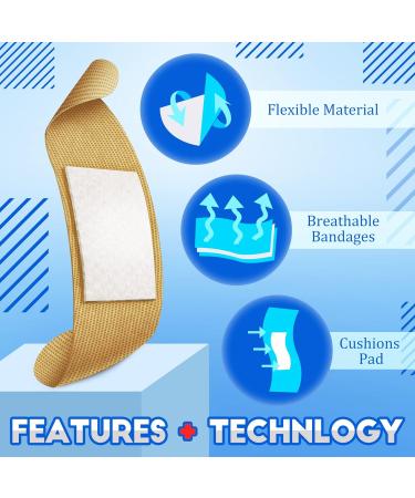 Assorted Flexible Fabric Adhesive Bandages Variety Pack - 300 Pieces - Buy Online on GoSupps.com