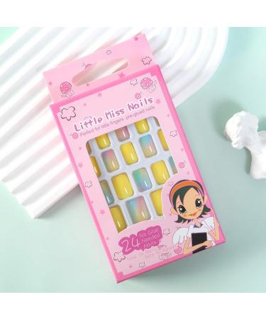 Press On Nails for Kids | Fake Nails Kids | Children Fake Artificial False Nail Tips Pre Glue Full Nails for Girls Kids Decoration Pochy - Buy Online on GoSupps.com