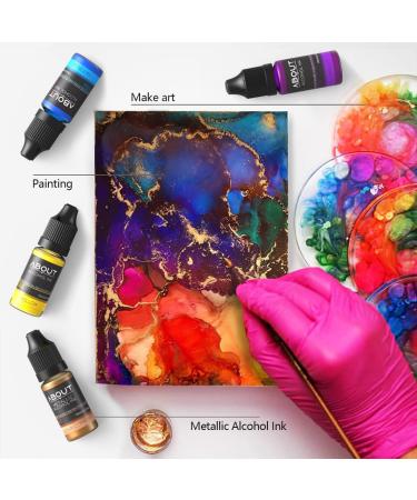 30 Bottles Alcohol Ink Set - Vibrant Colors for Resin Art, Petri Dish, Epoxy, Tumbler Cup Painting - 10ml Each - Buy Online on GoSupps.com
