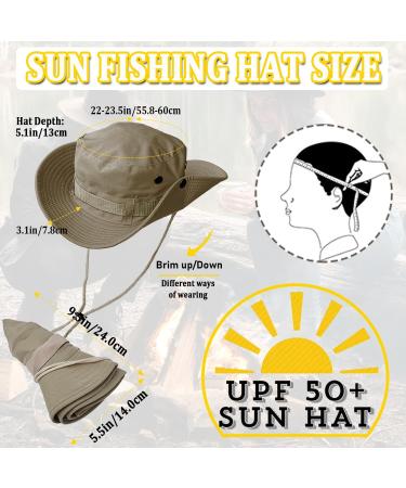 Taeku Buschhut - Men & Women Mesh Boonies Fishing Hat with Chin Strap | Outdoor Anglenhut - Khaki - Buy Online on GoSupps.com