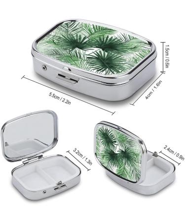Transparent Palm Leaf Pill Box - 2 Compartment Medicine Organizer | Portable & Decorative Pill Case for Travel - Buy Online on GoSupps.com