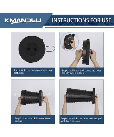 KMANDLU Upgraded Folding Camping Stool with Seat Cushion - Lightweight & Portable Telescoping Stool for Camping, Fishing, Hiking, Travel - Adjustable Plastic Stool - Max Load 405 lbs - Black - Buy Online on GoSupps.com