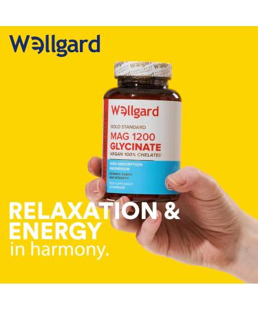 Wellgard Magnesium Glycinate 1200 - High Strength Bisglycinate Supplement (Made in UK) - Buy Online on GoSupps.com