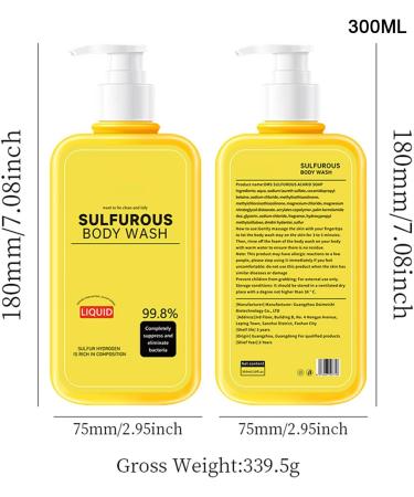 sulfur body wash 300ml face wash face wash stain remover shampoo refreshing deep cleansing facial hair beauty accessory - Buy Online on GoSupps.com