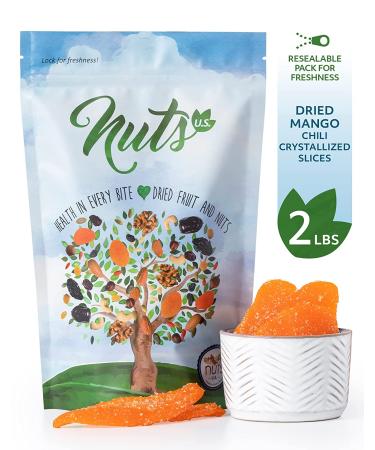 Dried Mango Chili Crystallized Slices - Non-GMO 2 lbs - Spicy and Sweet Snack - Buy Online on GoSupps.com
