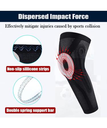 High-Performance Knee Compression Sleeve with Patella Gel Pad & Stabilizers - Men's & Women's Support for Running Gym Arthritis & Recovery - Black Medium - Buy Online on GoSupps.com