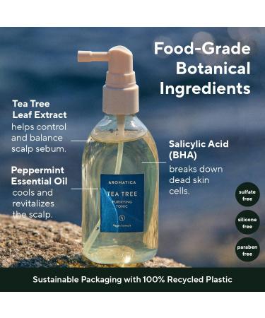 AROMATICA Tea Tree Purifying Tonic 3.38oz | Vegan & Paraben Free | Scalp Soothing & Cooling Formula | Promotes Healthy, Nourished Hair - Buy Online on GoSupps.com