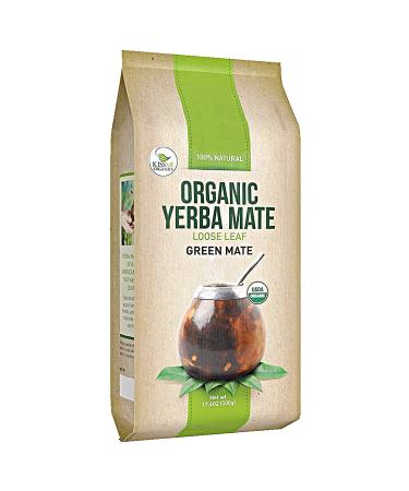Kiss Me Organics Yerba Mate Tea - 17.6oz 100% Organic, Traditional, Loose Leaf Green Teas for a Hot or Cold Brew - Cultivated from Southern Brazil & High in Nutrients