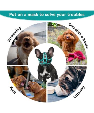 Adjustable Dog Muzzle for Short Snouts | Breathable Anti-Bite Mesh Muzzle for French Bulldogs - Buy Online on GoSupps.com