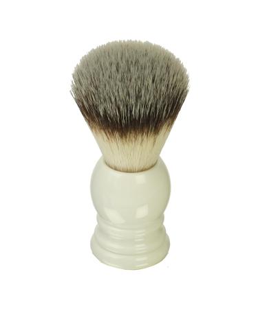 Shaving brush synthetic hair with white acrylic handle height 9.5 cm