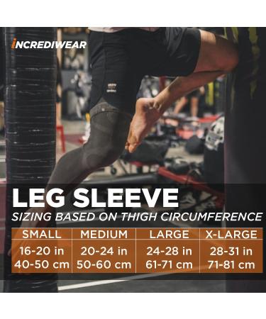 Incrediwear Leg Sleeve - Full Length Pain Relief & Muscle Recovery | Reduce Swelling & Inflammation | Unisex Charcoal Small - Buy Online on GoSupps.com