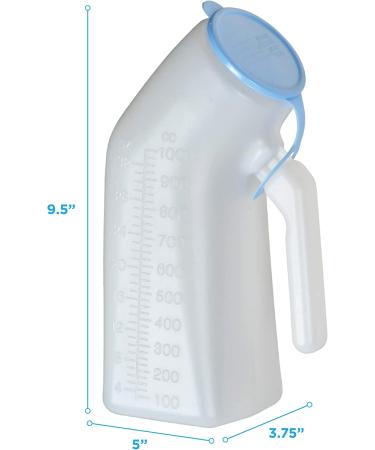 NOVA Medical Products Male Urinal - Portable, Extra Durable, Clear with Cover | Men's Urine Collection Bottle - Buy Online on GoSupps.com