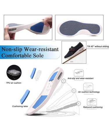 Men's Extra Wide Diabetic Shoes for Swollen Feet - Adjustable Arthritis Orthopedic Sneakers - Blue, Size 8 - Buy Online on GoSupps.com