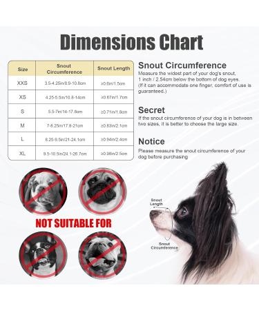 Soft Muzzle for Short Snout Dogs - Ideal for Chihuahua Shih Tzu & Small Breeds | Anti-Bite & Barking Solution | Snout Size 14-17.8cm - Buy Online on GoSupps.com