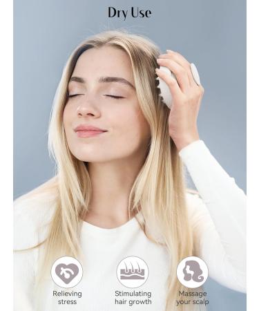 Heeta Scalp Massage Brush - Soft Silicone Shampoo Brush for Dandruff Relief & Itchy Scalp | Ideal for Men Children & Pets - Beige 07 - Buy Online on GoSupps.com