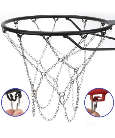 Dakzhou Basketball Net, Stainless Steel Braided Chain Heavy Duty, Standard Basketball Net (12 Links), Quick Installation. Suitable for Indoor and Outdoor Climates 002