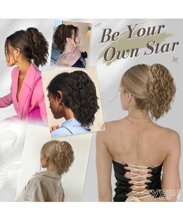 Buy BARSDAR 30cm Wavy Clip-in Ponytail Extension - Multi-Layered Synthetic Hair in Brown & Blonde Highlights for Women & Girls - Buy Online on GoSupps.com