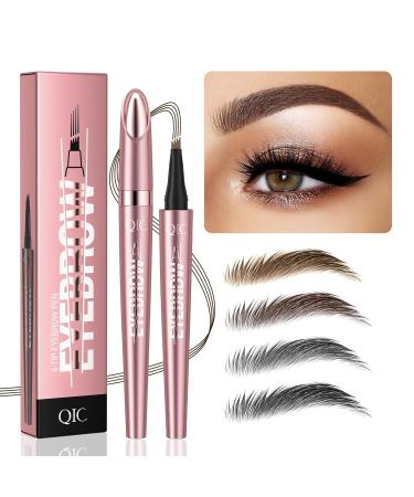 3D Waterproof Microblading Eyebrow Pen - Long-lasting Natural Precision Brow Pencil for Women - Smudge-proof Dark Brown (2 - Buy Online on GoSupps.com